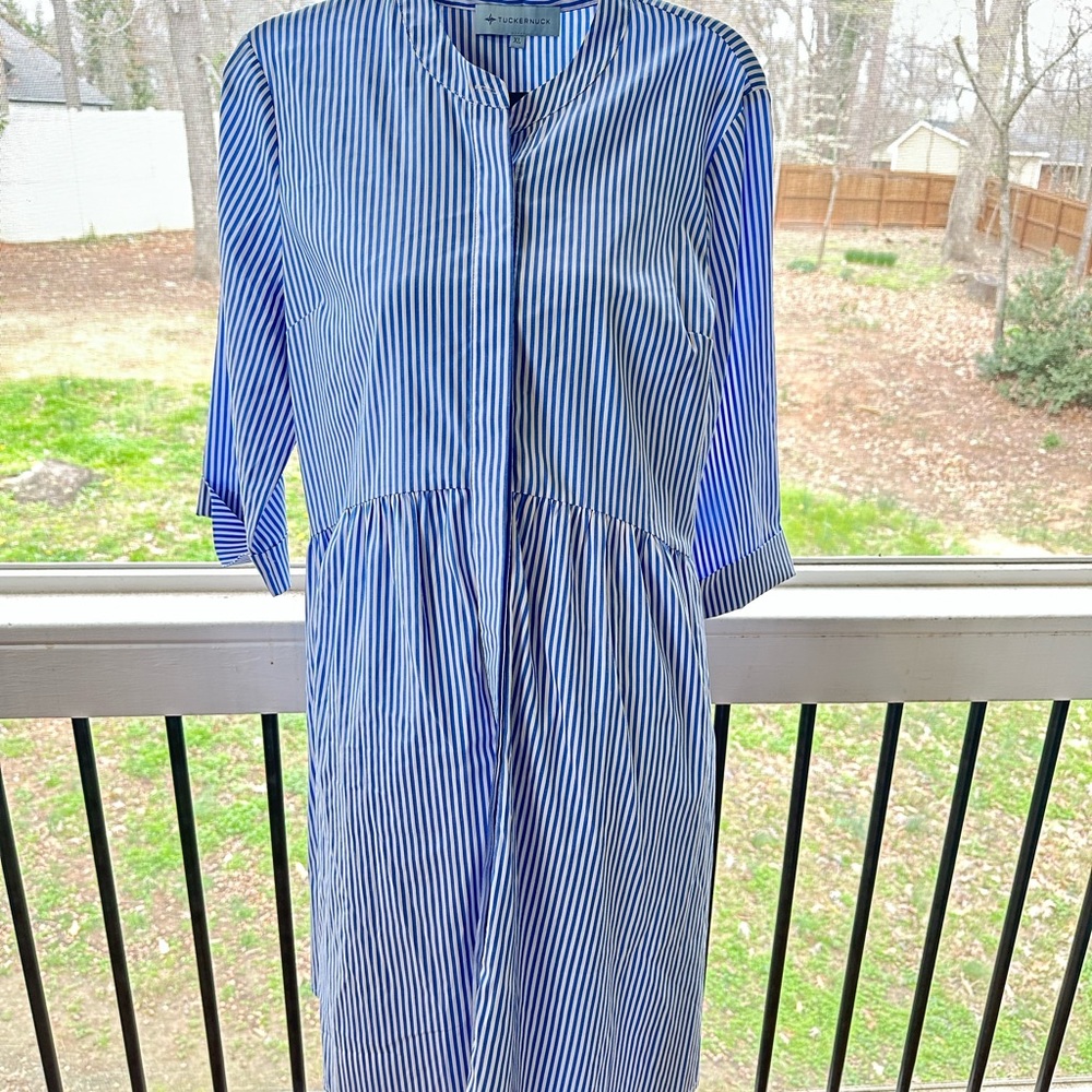 Tuckernuck Blue and White Striped Shirt